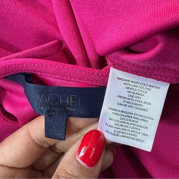 Rachel Roy pink midi dress flutter sleeve fitted bodycon fuchsia dress barbie - Picture 6 of 10